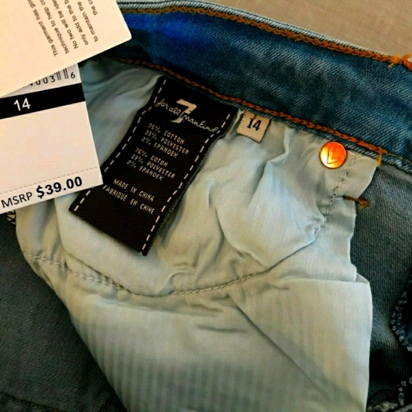 7 FAM Jean Shorts girls sz 10 - Picture 4 of 5